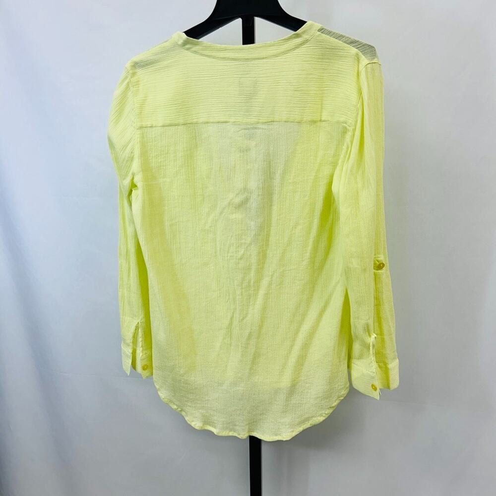 Chico's Women’s Button Down Blouse Shirt Size Small (1) Gauzy Long Sleeve - Picture 3 of 3